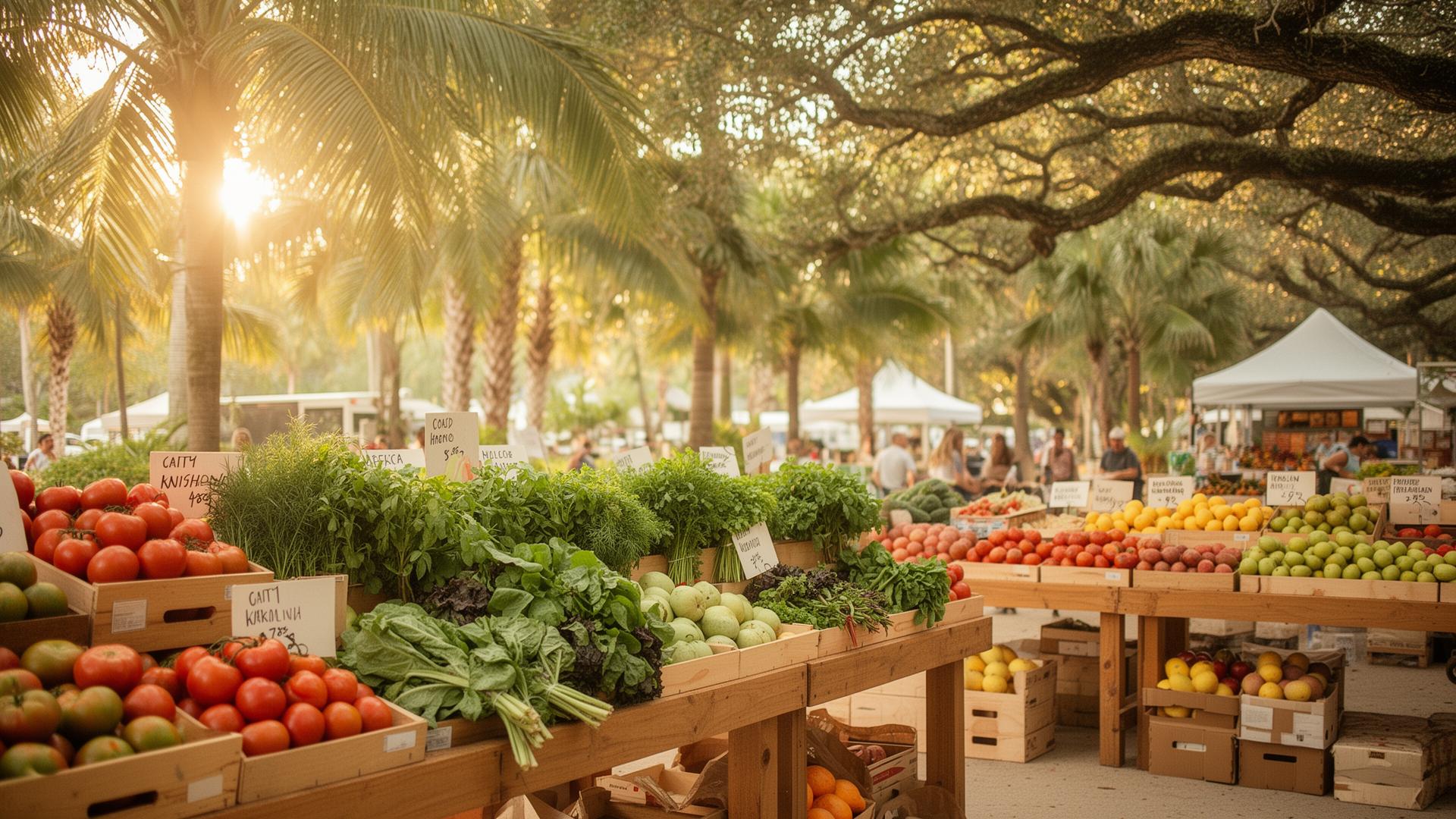Pinecrest Farmers Market under the canopy at Pinecrest Gardens